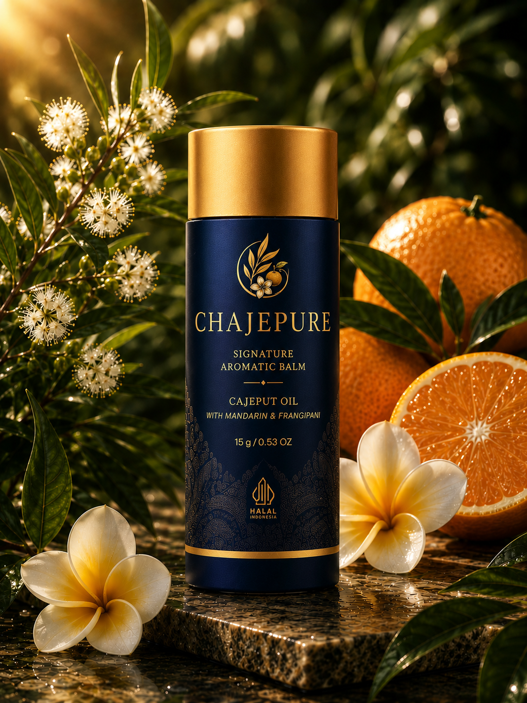 CHAJEPURE Signature Aromatic Balm with cajeput botanicals, mandarin and frangipani